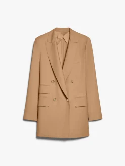 Straight wool canvas blazer