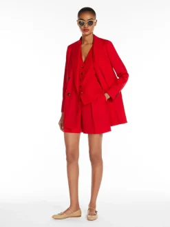 Straight wool canvas blazer