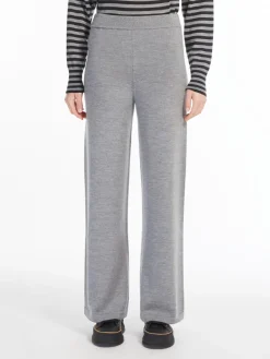 Straight wool trousers