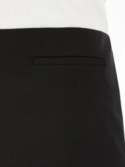 Straight-fit stretch wool skirt