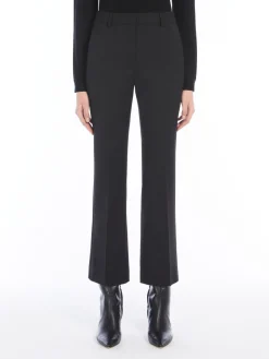 Straight-fit technical wool trousers