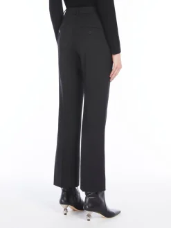 Straight-fit technical wool trousers
