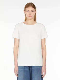 Stretch cotton basic T-shirt