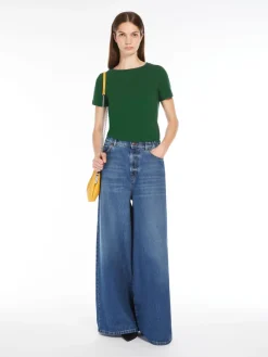Stretch cotton basic T-shirt