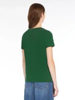 Stretch cotton basic T-shirt