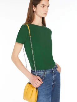 Stretch cotton basic T-shirt