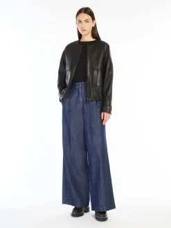 Stretch cotton basic T-shirt