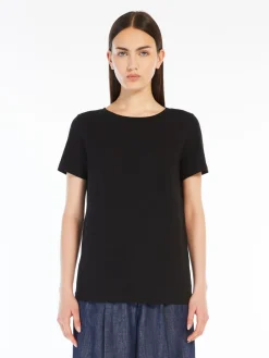 Stretch cotton basic T-shirt