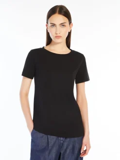 Stretch cotton basic T-shirt