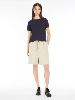 Stretch cotton basic T-shirt