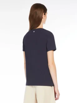 Stretch cotton basic T-shirt