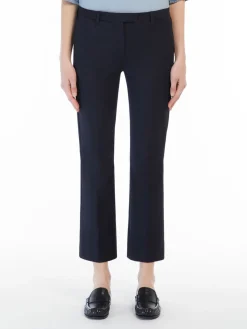 Stretch cotton blend trousers
