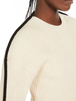 Stretch cotton fitted jumper