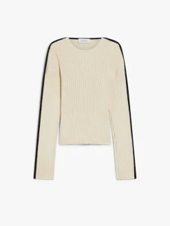 Stretch cotton fitted jumper
