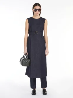 Stretch denim pencil dress