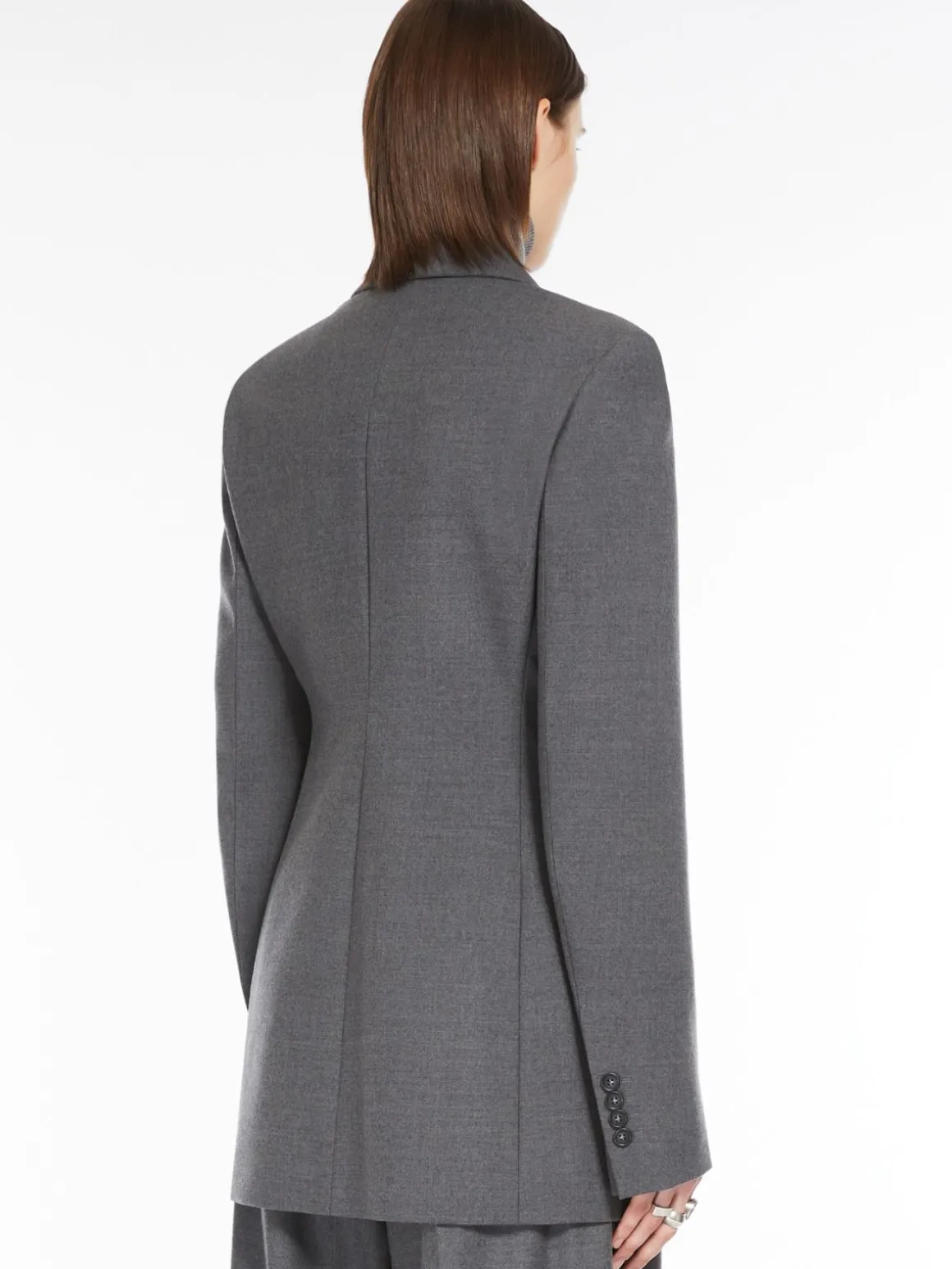 Stretch flannel tailored blazer