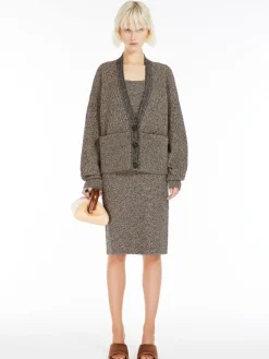 Stretch viscose maxi cardigan