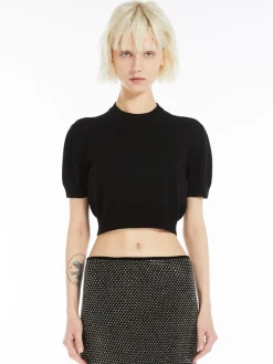 Stretch viscose-knit T-shirt