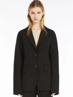 Stretch wool kimono blazer