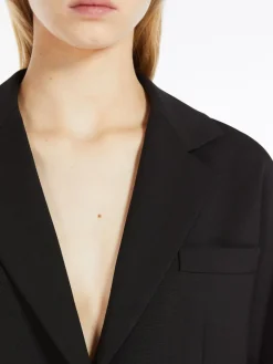 Stretch wool kimono blazer