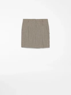 Stretch wool mini skirt