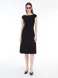 Stretch-viscose flared dress