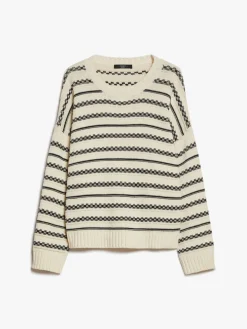 Striped cotton yarn sweater