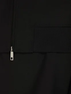 Tailored stretch wool blouson jacket