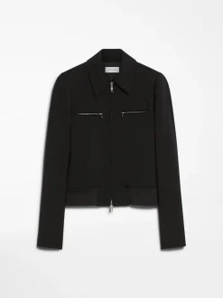 Tailored stretch wool blouson jacket