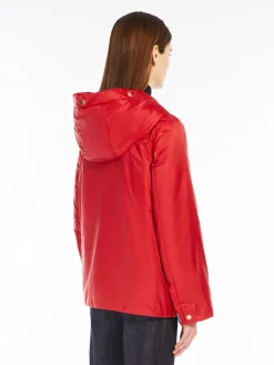 Technical canvas cropped sweatshirt