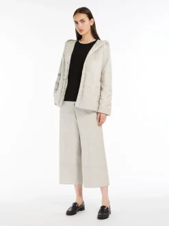 Technical canvas cropped sweatshirt