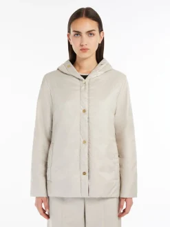 Technical canvas cropped sweatshirt