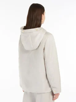 Technical canvas cropped sweatshirt