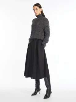 Technical twill wrap skirt