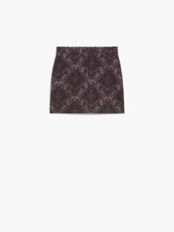 Technical wool jacquard miniskirt