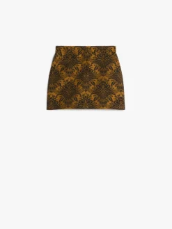 Technical wool jacquard miniskirt