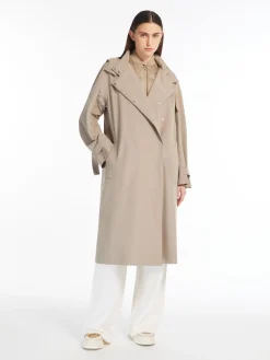 Technical-fabric trench coat