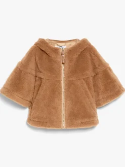 Teddy fabric boxy cape