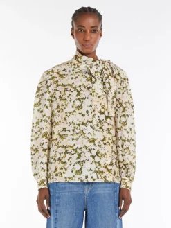 Tie-detail silk shirt