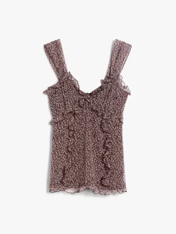 Top in printed silk georgette