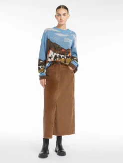Velvet 5-pocket skirt