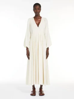Viscose and wool canvas dress