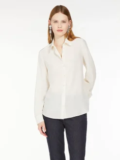 Washed crepe de chine shirt
