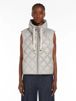 Water-repellent canvas padded gilet