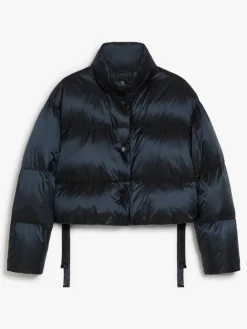 Water-repellent cropped down jacket