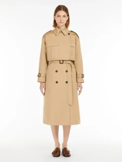 Water-repellent gabardine trench coat set