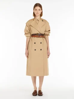 Water-repellent gabardine trench coat set