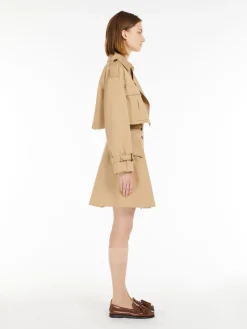 Water-repellent gabardine trench coat set