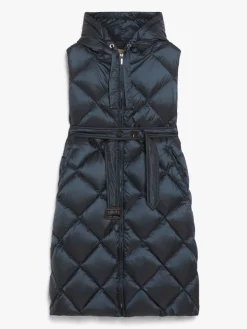 Water-repellent midi gilet
