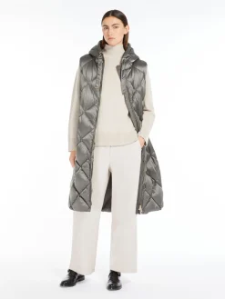 Water-repellent midi gilet